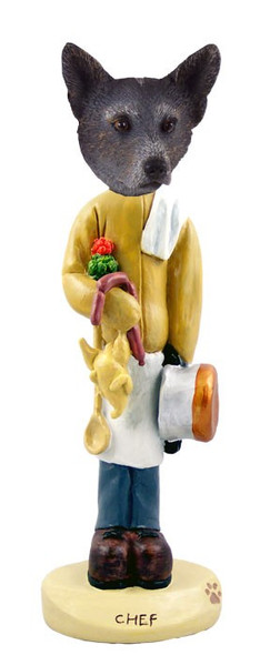 Blue Australian Cattle Dog Chef Doogie Collectible Dog Figurine