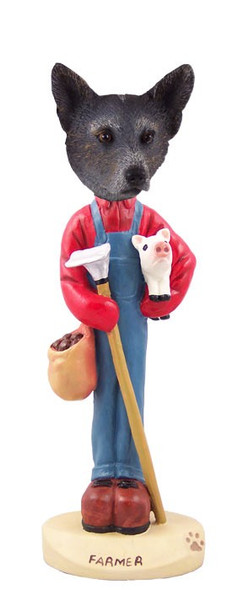 Blue Australian Cattle Dog Farmer Doogie Collectible Dog Figurine