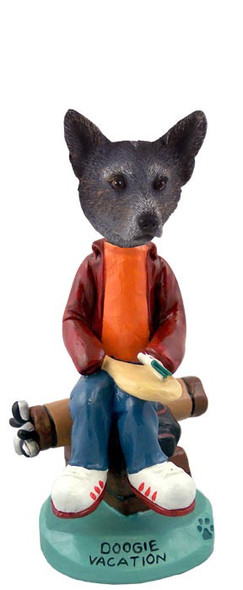 Blue Australian Cattle Dog Vacation Doogie Collectible Dog Figurine