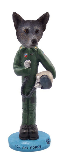 Blue Australian Cattle Dog U S Air Force Doogie Collectible Dog Figurine