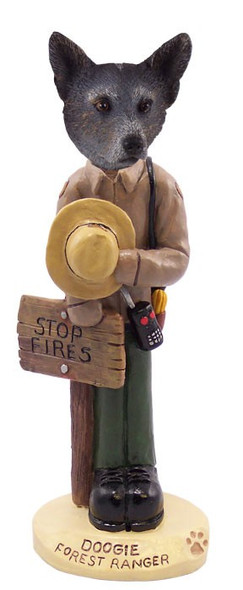Blue Australian Cattle Dog Forest Ranger Doogie Collectible Dog Figurine