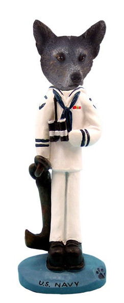Blue Australian Cattle Dog U S Navy Doogie Collectible Dog Figurine