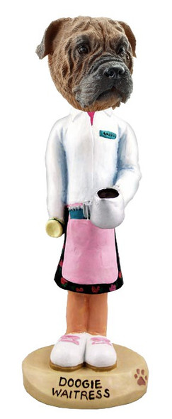 Bullmastiff Waitress Doogie Collectible Dog Figurine