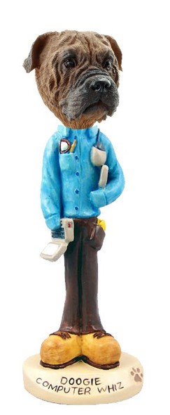 Bullmastiff Computer Whiz Doogie Collectible Dog Figurine