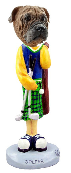 Bullmastiff Golf Doogie Collectible Dog Figurine
