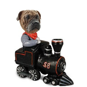 Bullmastiff Train Doogie Collectible Dog Figurine