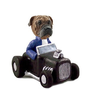 Bullmastiff Hot Rod Doogie Collectible Dog Figurine