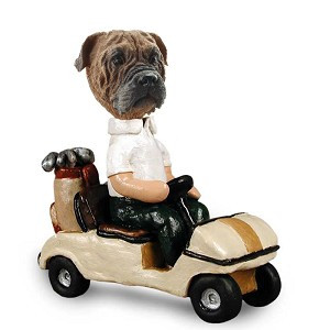 Bullmastiff Golf Cart Doogie Collectible Dog Figurine