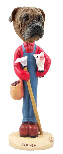 Bullmastiff Farmer Doogie Collectible Dog Figurine