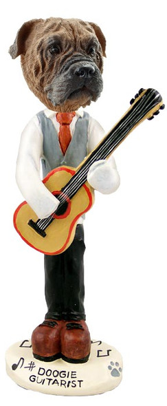 Bullmastiff Guitarist Doogie Collectible Dog Figurine