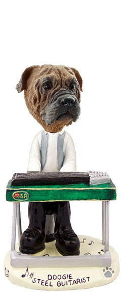 Bullmastiff Steel Guitarist Doogie Collectible Dog Figurine