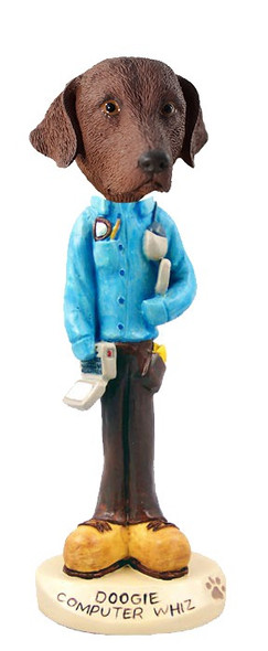 Chesapeake Bay Retriever Computer Whiz Doogie Collectible Dog Figurine