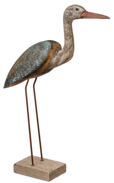Wooden Sand Crane Home Décor Figurine 15.25 Inch from Primitives by Kathy