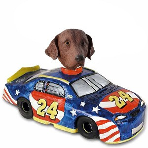 Chesapeake Bay Retriever Race Car Doogie Collectible Dog Figurine