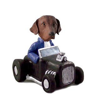 Chesapeake Bay Retriever Hot Rod Doogie Collectible Dog Figurine