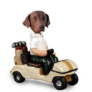 Chesapeake Bay Retriever Golf Cart Doogie Collectible Dog Figurine