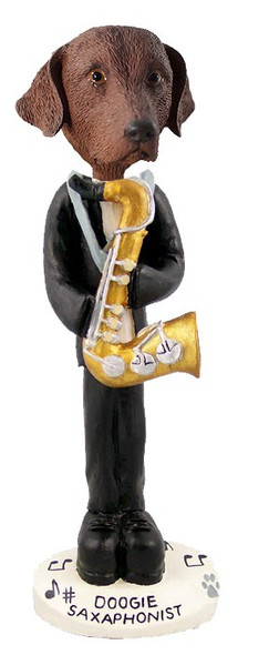 Chesapeake Bay Retriever Saxophonist Doogie Collectible Dog Figurine