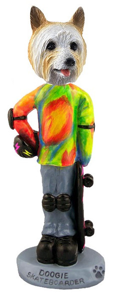 Silky Terrier Skateboarder Doogie Collectible Dog Figurine