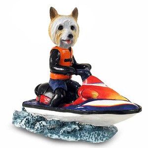 Silky Terrier Jet Ski Doogie Collectible Dog Figurine