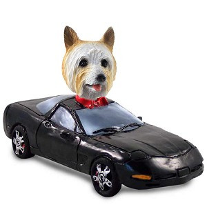 Silky Terrier Sports Car Doogie Collectible Dog Figurine