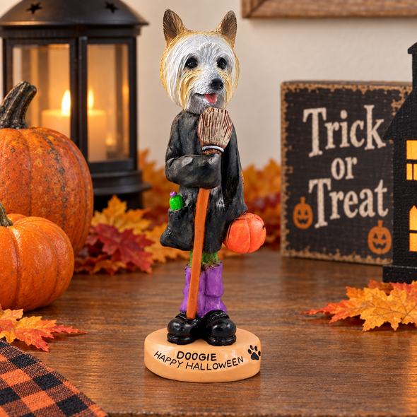 Silky Terrier Happy Halloween Doogie Collectible Dog Figurine