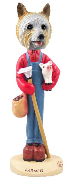 Silky Terrier Farmer Doogie Collectible Dog Figurine