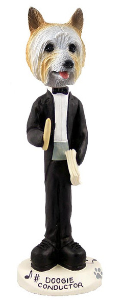 Silky Terrier Conductor Doogie Collectible Dog Figurine