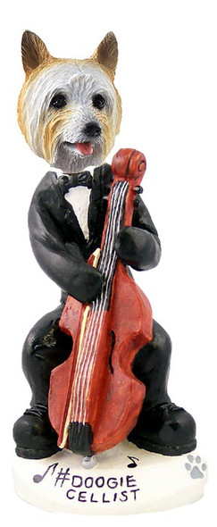 Silky Terrier Cellist Doogie Collectible Dog Figurine