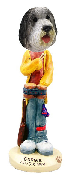 Bearded Collie Musician Doogie Collectible Dog Figurine