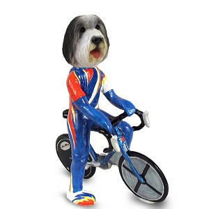 Bearded Collie Bicycle Doogie Collectible Dog Figurine