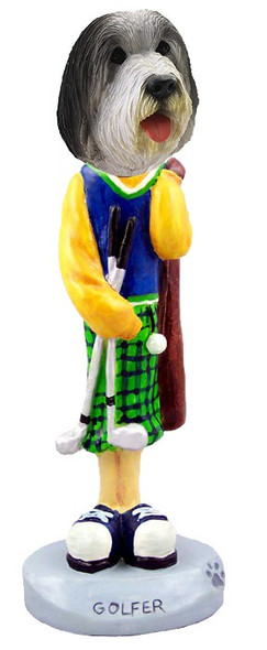 Bearded Collie Golf Doogie Collectible Dog Figurine