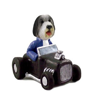 Bearded Collie Hot Rod Doogie Collectible Dog Figurine