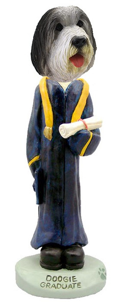 Bearded Collie Graduate Doogie Collectible Dog Figurine