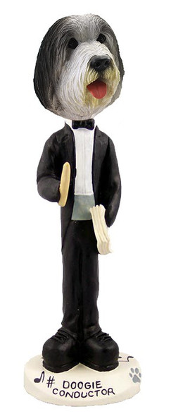 Bearded Collie Conductor Doogie Collectible Dog Figurine