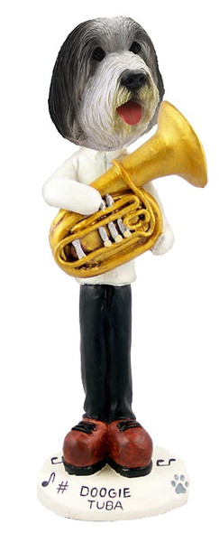 Bearded Collie Tuba Doogie Collectible Dog Figurine