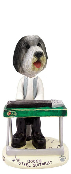 Bearded Collie Steel Guitarist Doogie Collectible Dog Figurine