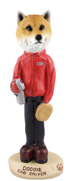 Shiba Inu Cab Driver Doogie Collectible Dog Figurine