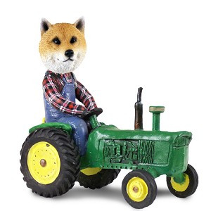 Shiba Inu Tractor Doogie Collectible Dog Figurine