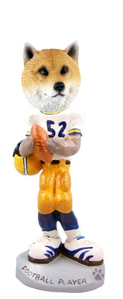 Shiba Inu Football Player Doogie Collectible Dog Figurine