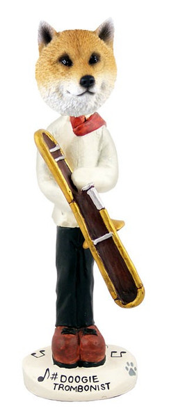 Shiba Inu Trombonist Doogie Collectible Dog Figurine