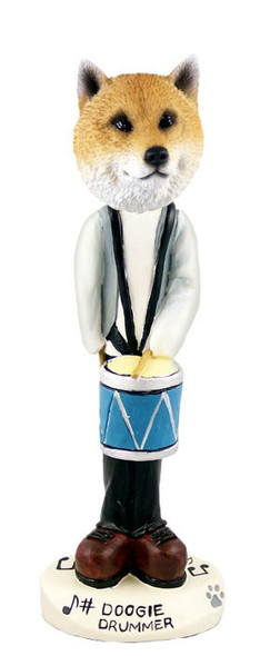 Shiba Inu Drummer Doogie Collectible Dog Figurine
