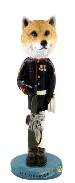 Shiba Inu U S Marines Doogie Collectible Dog Figurine