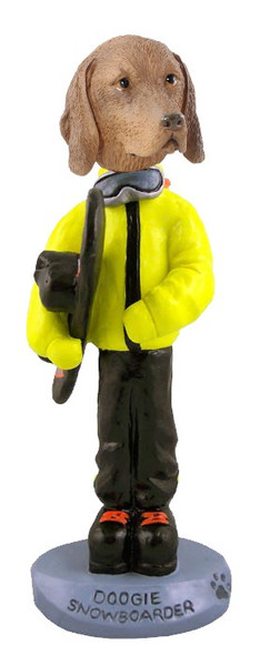 Vizsla Snowboarder Doogie Collectible Dog Figurine