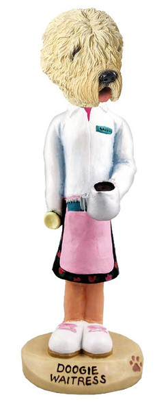 Soft Coated Wheaten Terrier Waitress Doogie Collectible Dog Figurine