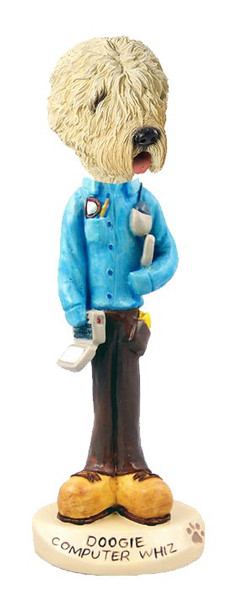 Soft Coated Wheaten Terrier Computer Whiz Doogie Collectible Dog Figurine