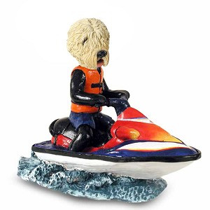 Soft Coated Wheaten Terrier Jet Ski Doogie Collectible Dog Figurine