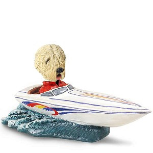 Soft Coated Wheaten Terrier Motorboat Doogie Collectible Dog Figurine