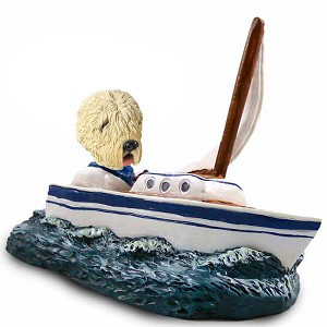 Soft Coated Wheaten Terrier Sailboat Doogie Collectible Dog Figurine