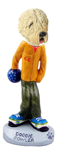 Soft Coated Wheaten Terrier Bowler Doogie Collectible Dog Figurine