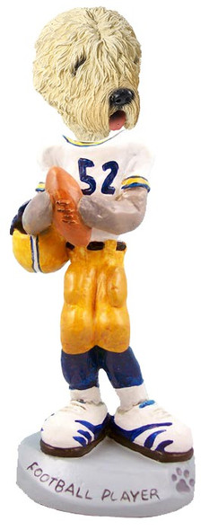 Soft Coated Wheaten Terrier Football Player Doogie Collectible Dog Figurine